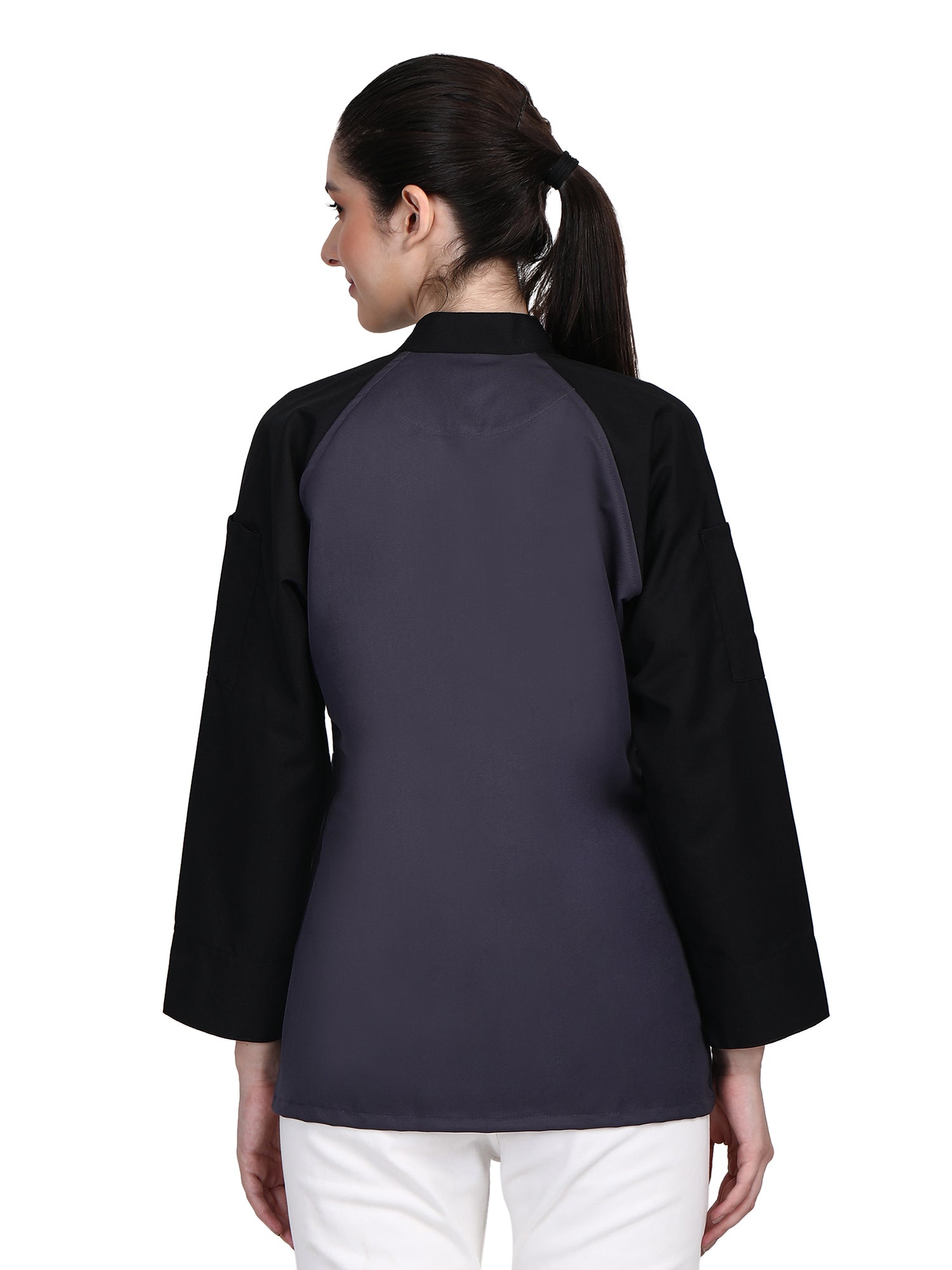 3/4 Sleeves New Chef Coat Jacket Uniform for women ideal for food service, Caterers and Culinary professional – Grey